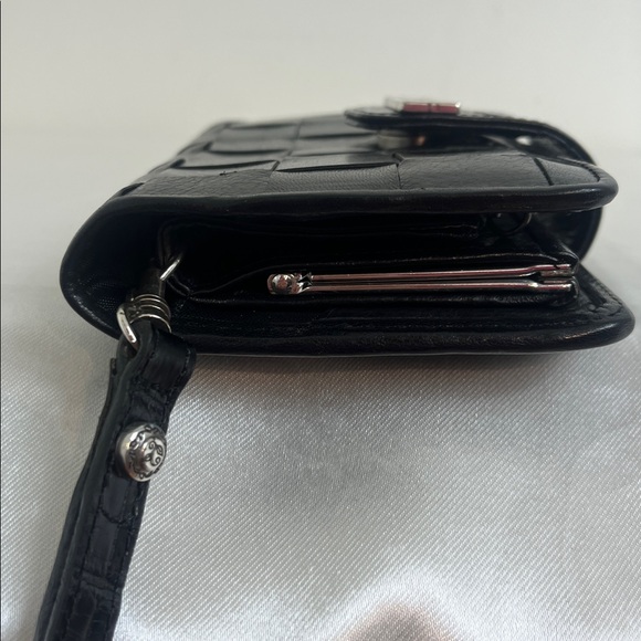 Brighton Black Leather Basket Weave Wallet - Picture 5 of 17